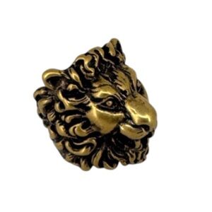 NWT Gucci Lion Head Ring Gold Tone Size 13 (US 6.5) Full Inclusion